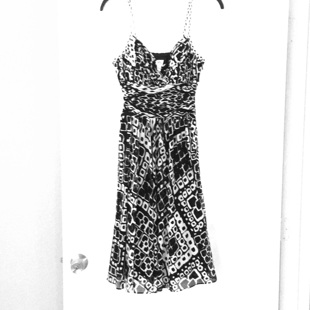 Black and white party dress.